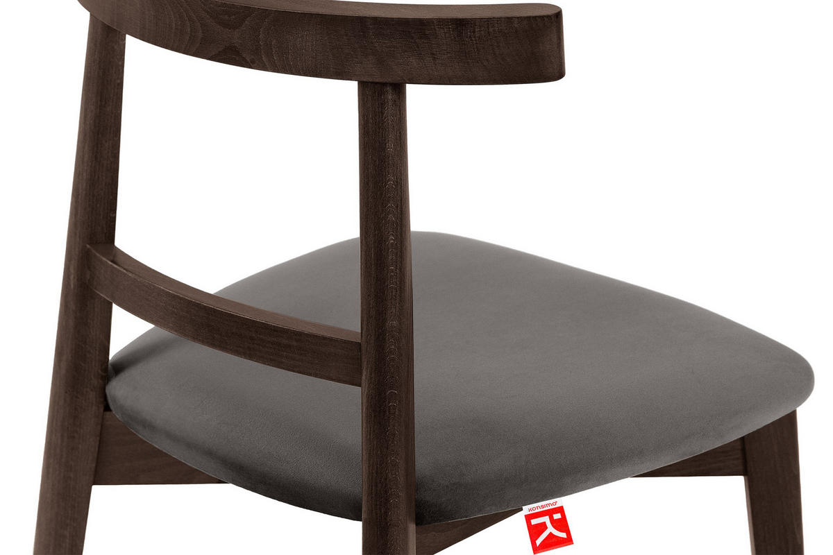 ESSTISCHSTÜHLE LILIO 2 St Vintage, Grau / dunkelbraun - Dunkelbraun/Grau, Holz/Textil (47/76/45cm) - KONSIMO®