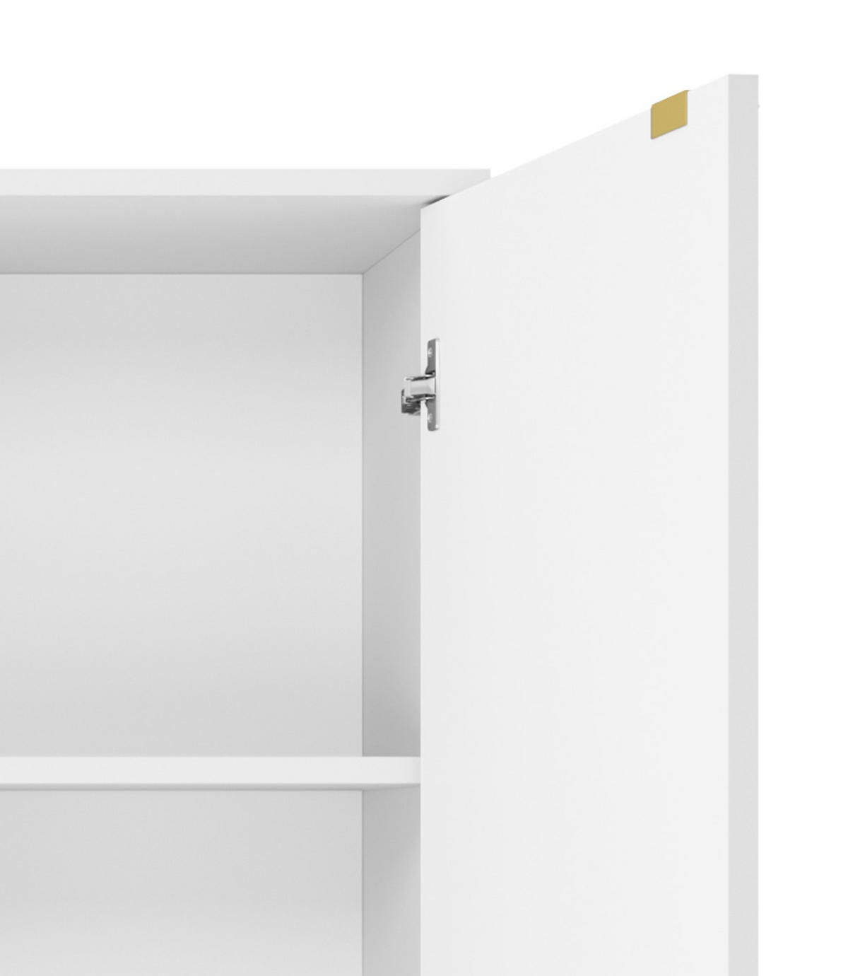 HOCHKOMMODE NOVA Geriffelt, 2-Türen, KOMMODE Schwarz, Goldfüße 104x39x cm Weiß - Goldfarben/Weiß, Holzwerkstoff/Kunststoff (104/125/39cm) - DomoHome