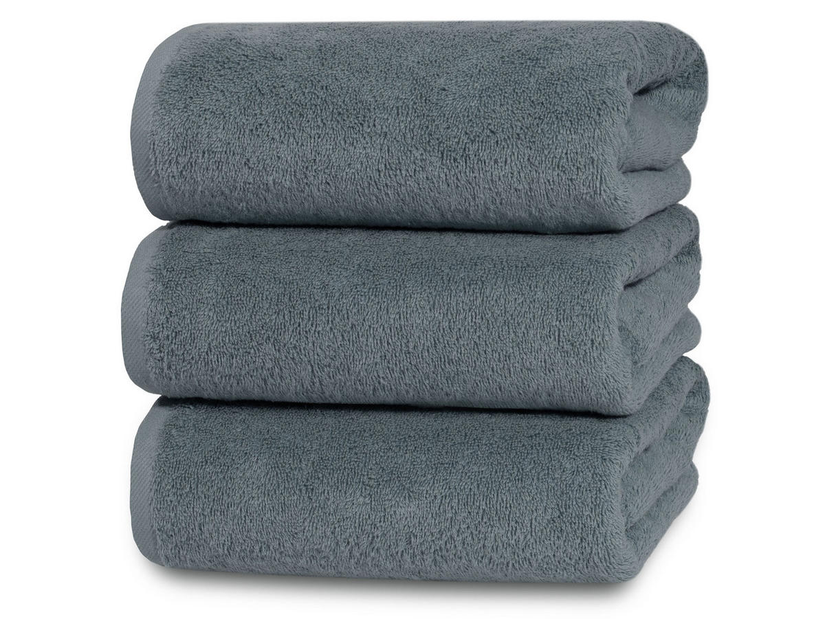 DUSCHTÜCHER, 3er-Set, 70x140 cm, 100% Baumwolle, Grau - Grau, Textil (70/140cm) - Zollner