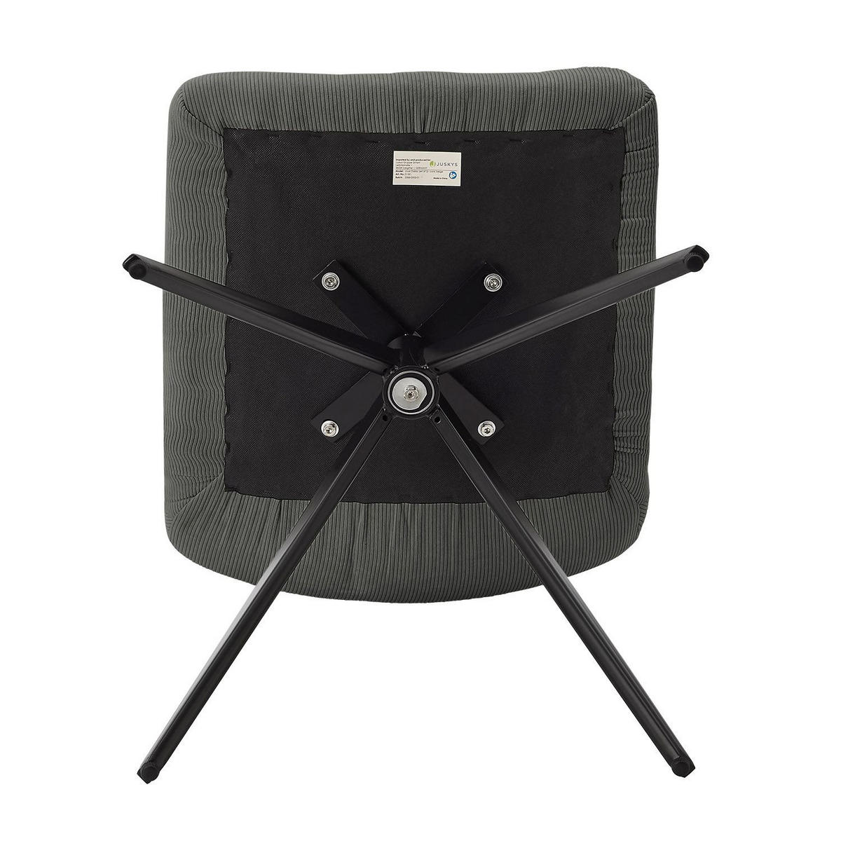 DREHSTUHL Dallas cord hellgrau (2er-Set) - Grau, Textil (45/84/45cm) - Juskys