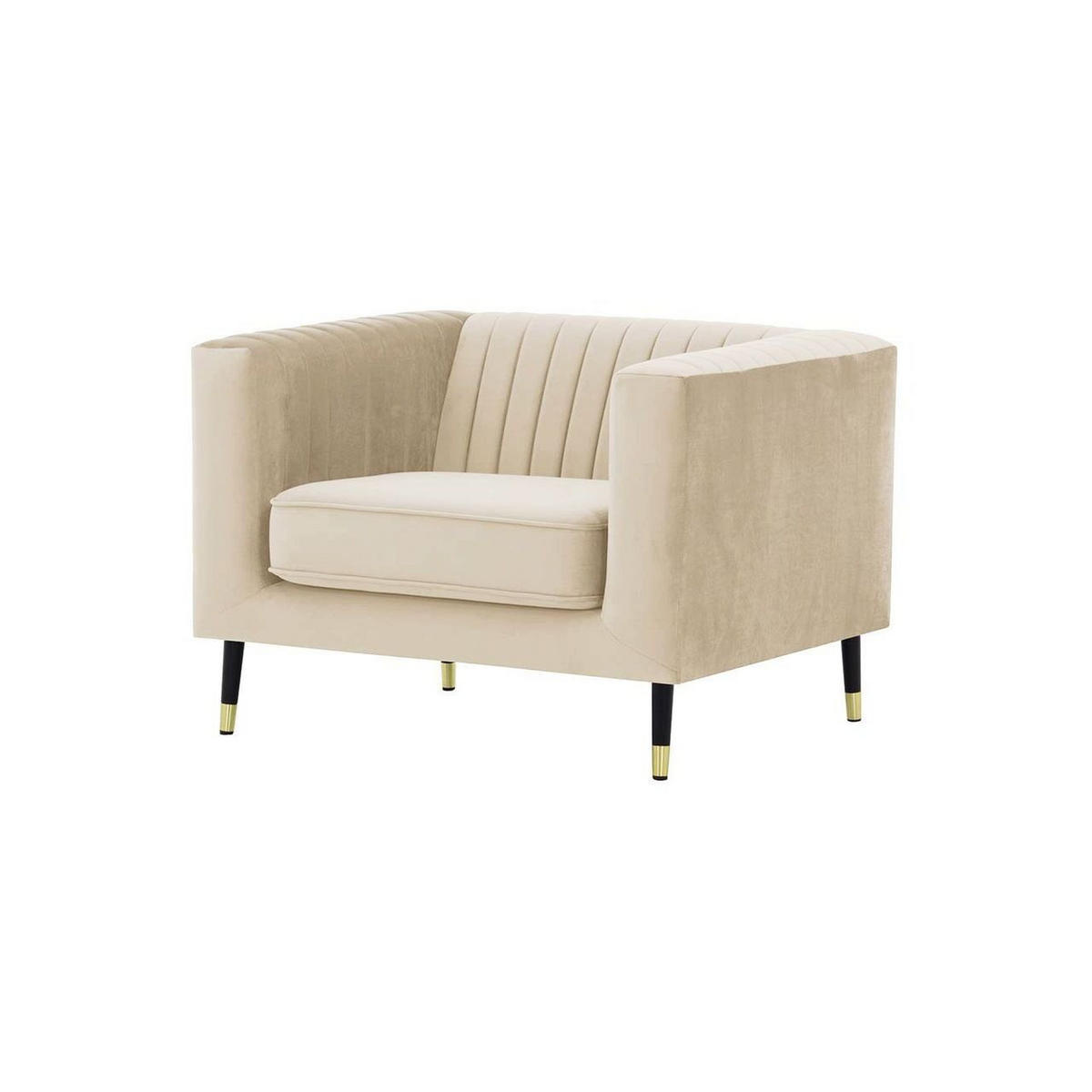 SESSEL Slender-Velluto 2 - Creme, Holz/Textil (99/71/83cm) - SLF24