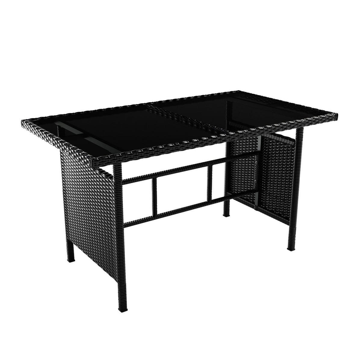 LOUNGEGARNITUR Manacor schwarz, dunkelgrau inkl. Abdeckung - Dunkelgrau, Kunststoff/Metall - Juskys