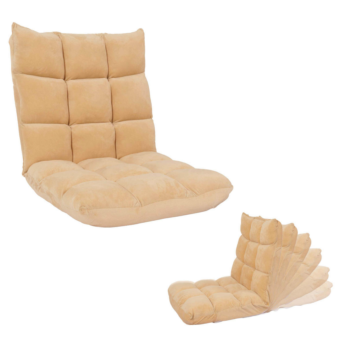 BODENSESSEL Beige - Beige, Textil (50/55/55cm) - MCW