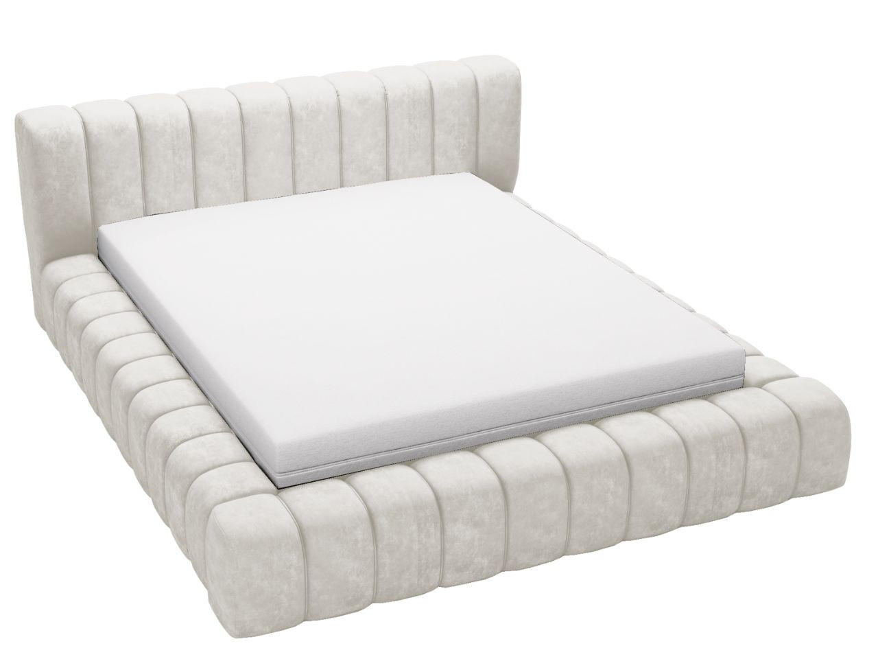 POLSTERBETT Italia 140x200 Cremige - Creme, Textil (140/200cm) - Graingold