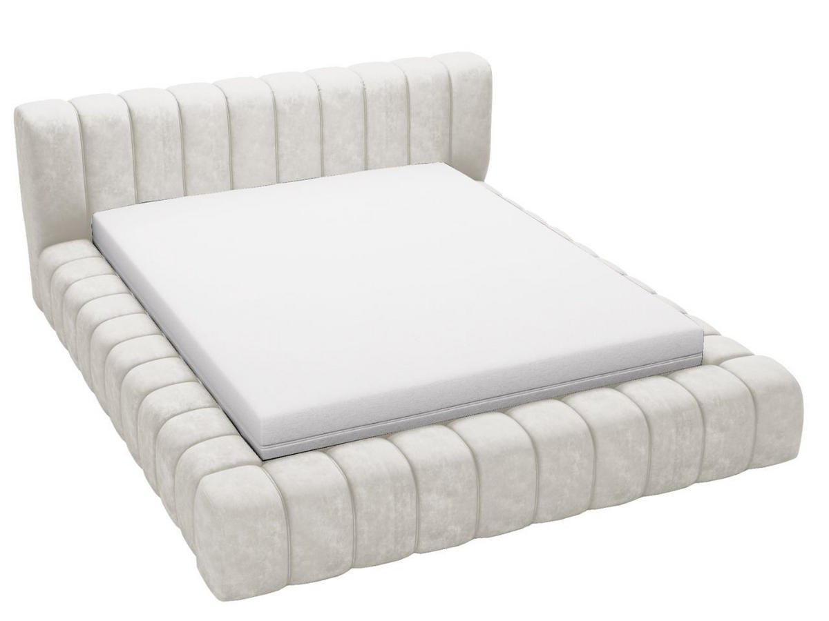 POLSTERBETT Italia 140x200 Cremige - Creme, Textil (140/200cm) - Graingold