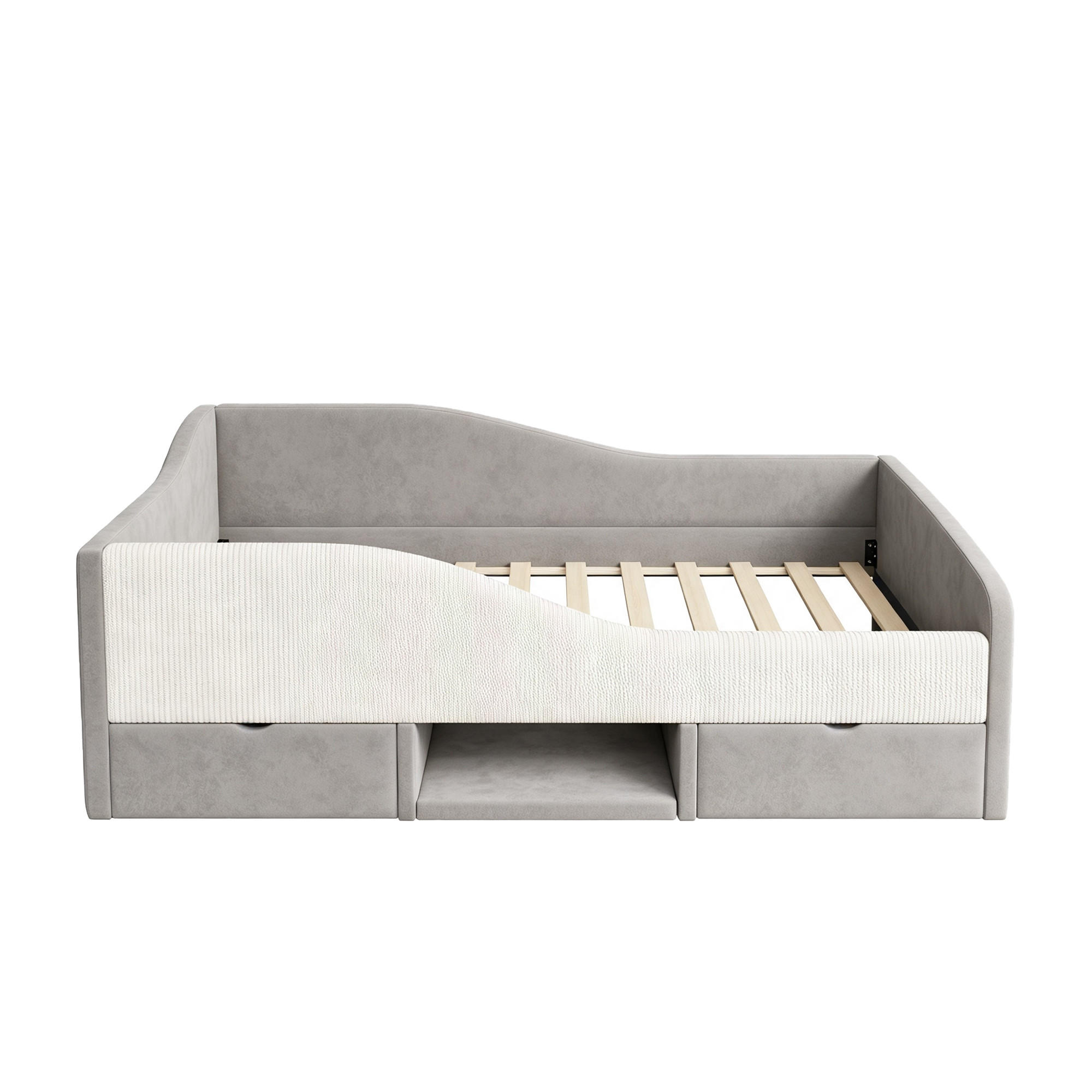 KINDERBETT 90/190 cm Grau - Grau, Textil