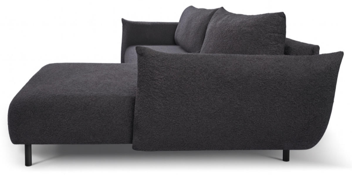 ECKSOFA Grafit DELI Mit Schlaffunktion Rechts - Graphitfarben, Textil (171/257cm) - Sepro Meble