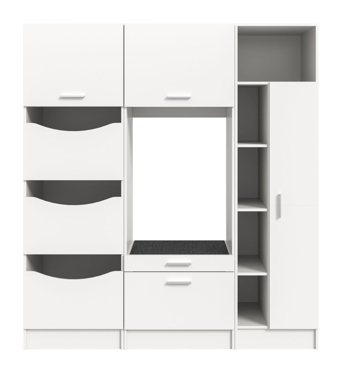 WASCHMASCHINENUMBAU 3tlg. Set Mixx Bad in weiß Nachbildung - modernes Design - B/H/T: 176x195x68 cm - Weiß, Holzwerkstoff (176/195/68cm) - Homes & Jones