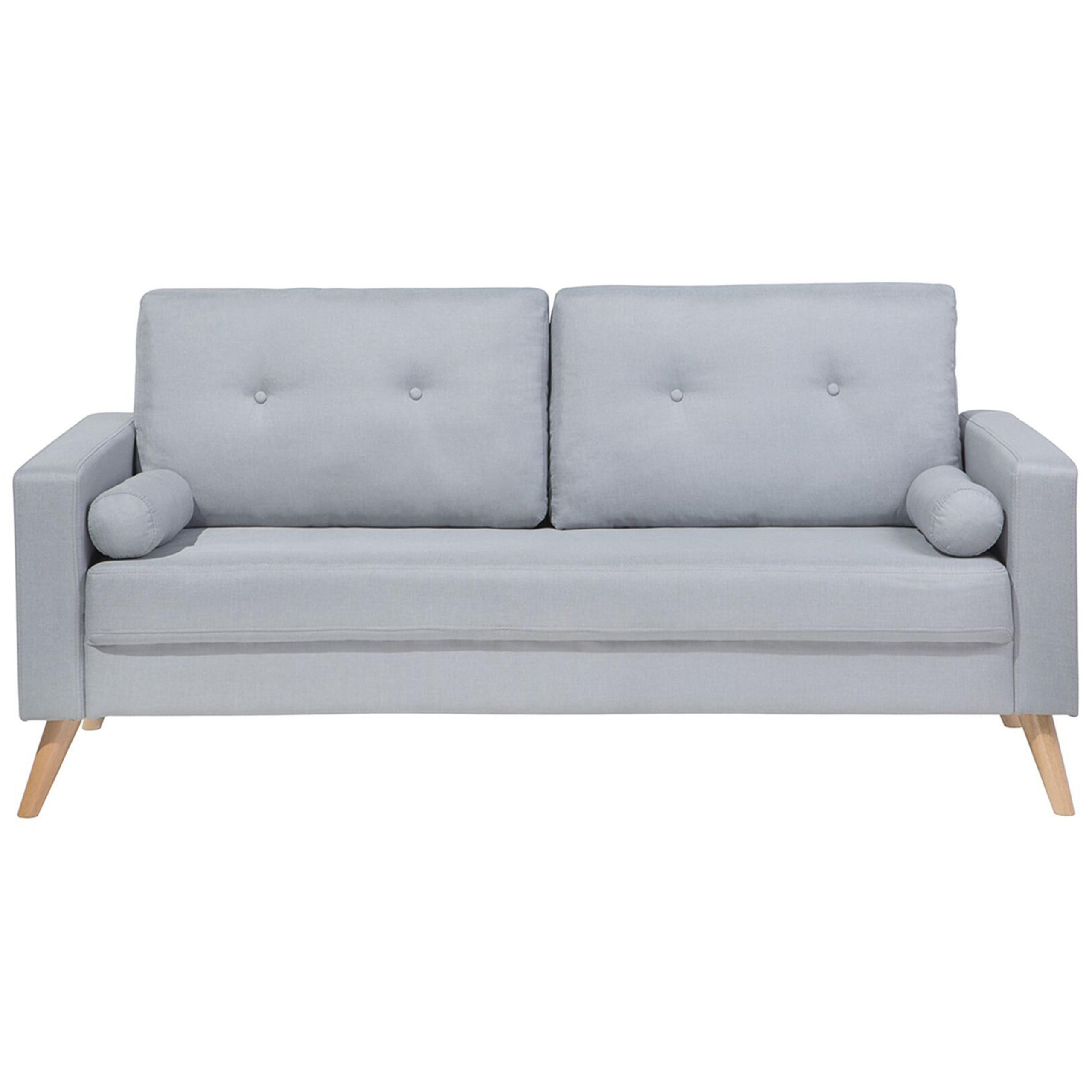 2-SITZER-SOFA Polyester Grau Kalmar - Hellgrau, Textil (182/88/74cm) - Beliani