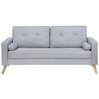 2-SITZER-SOFA Polyester Grau Kalmar - Hellgrau, Textil (182/88/74cm) - Beliani