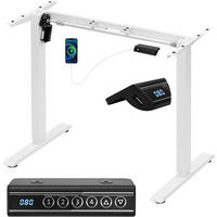 TISCHGESTELL elektrisch, verstellbar, Weiß - Weiß, Metall (55.5/90/72cm) - Woltu