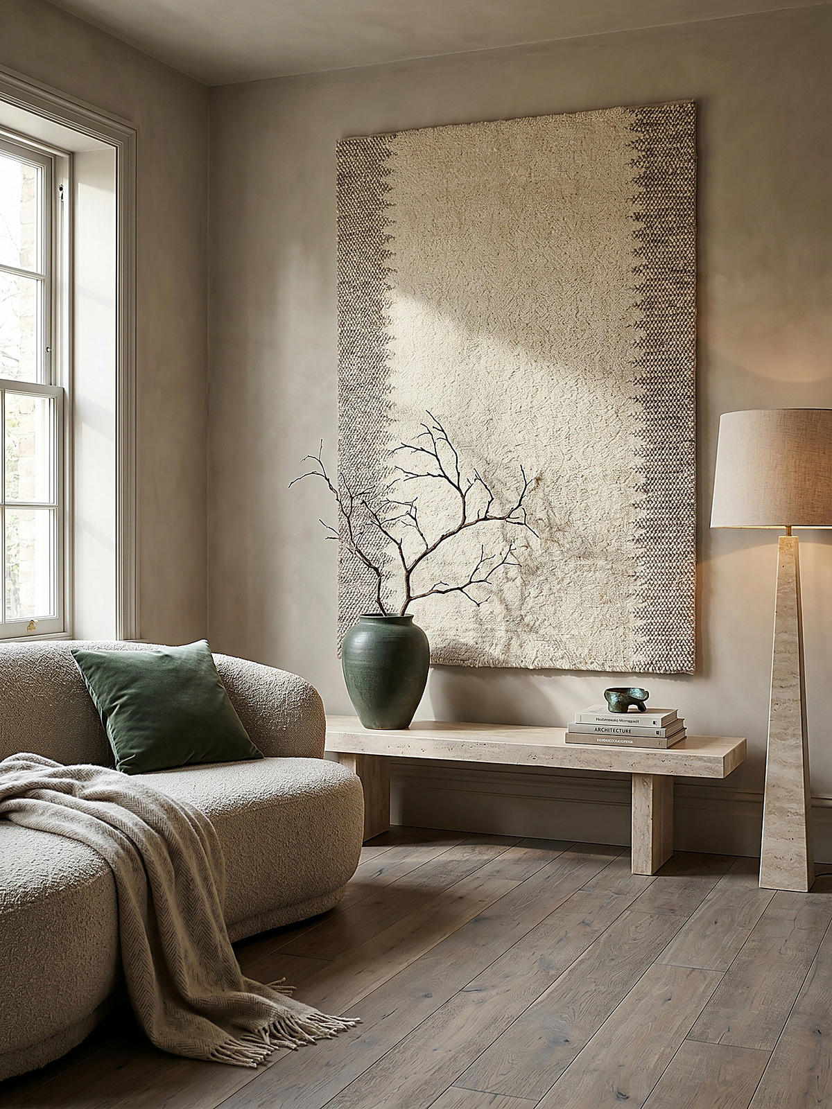 WOLLTEPPICH handgewebt MEDWAY, mit Bordüre, Beige, 80 x 150 cm - Beige, Textil (80/150cm) - KADIMA DESIGN