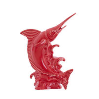 ORNAMENT Schwertfisch Rot 33/16,5/43,5 cm - Rot, Keramik (16.5/43.5/33cm) - Light & Living