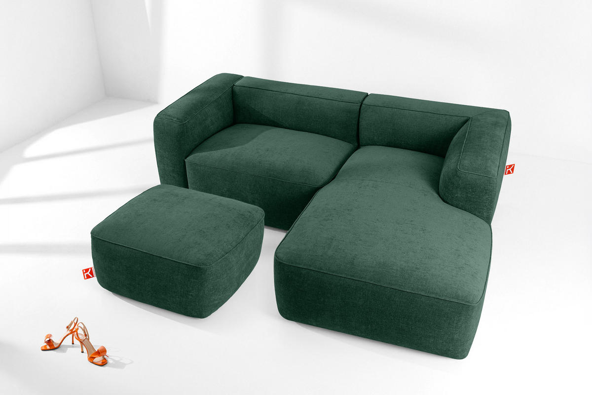 SITZHOCKER FUBBO, Dunkelgrün - Dunkelgrün, Holz/Holzwerkstoff (80/44/80cm) - KONSIMO®