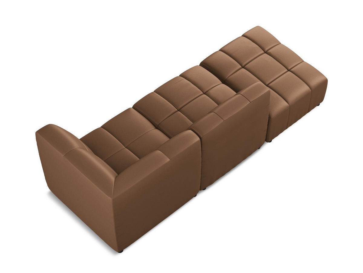 ECKSOFA Links Kunstleder Braun - Schwarz/Mokka, Holzwerkstoff/Kunststoff (240/90cm) - Makamii