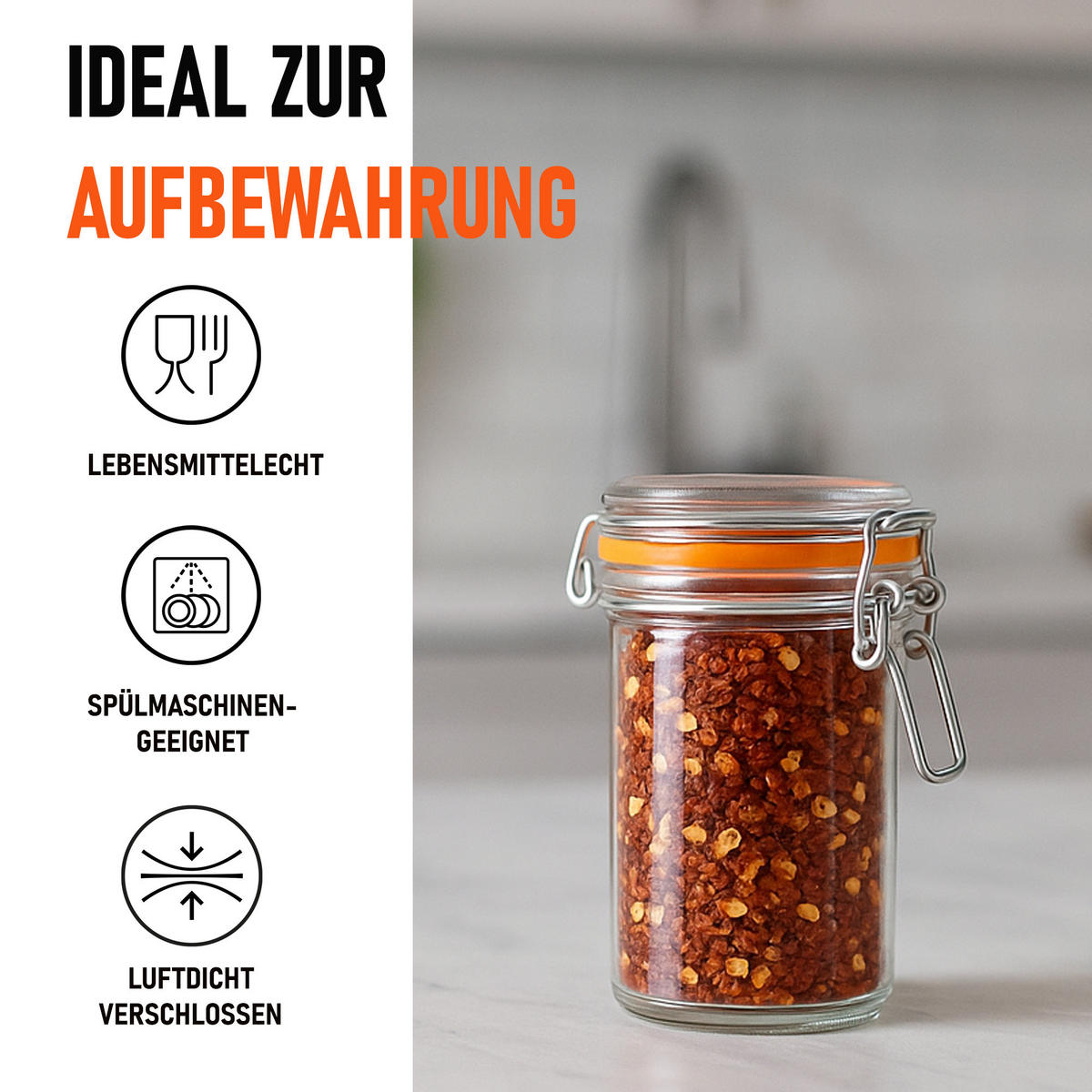 EINMACHGLAS-SET mit Bügelverschluss 70ml 2er-Pack - Transparent, Glas (0.07L)