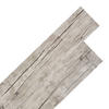 VINYLBODEN PVC-Dielen selbstklebend Hellgrau 5,02m² - Hellgrau, Kunststoff (91.5/15.2/1.3cm) - DELUKE
