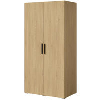 DREHTÜRENSCHRANK Napoli 2D 100 Eiche Cremona (schwarzer oder goldener Griff) - Eichefarben/Silberfarben, Holzwerkstoff/Kunststoff (100/35/60cm) - mzm24