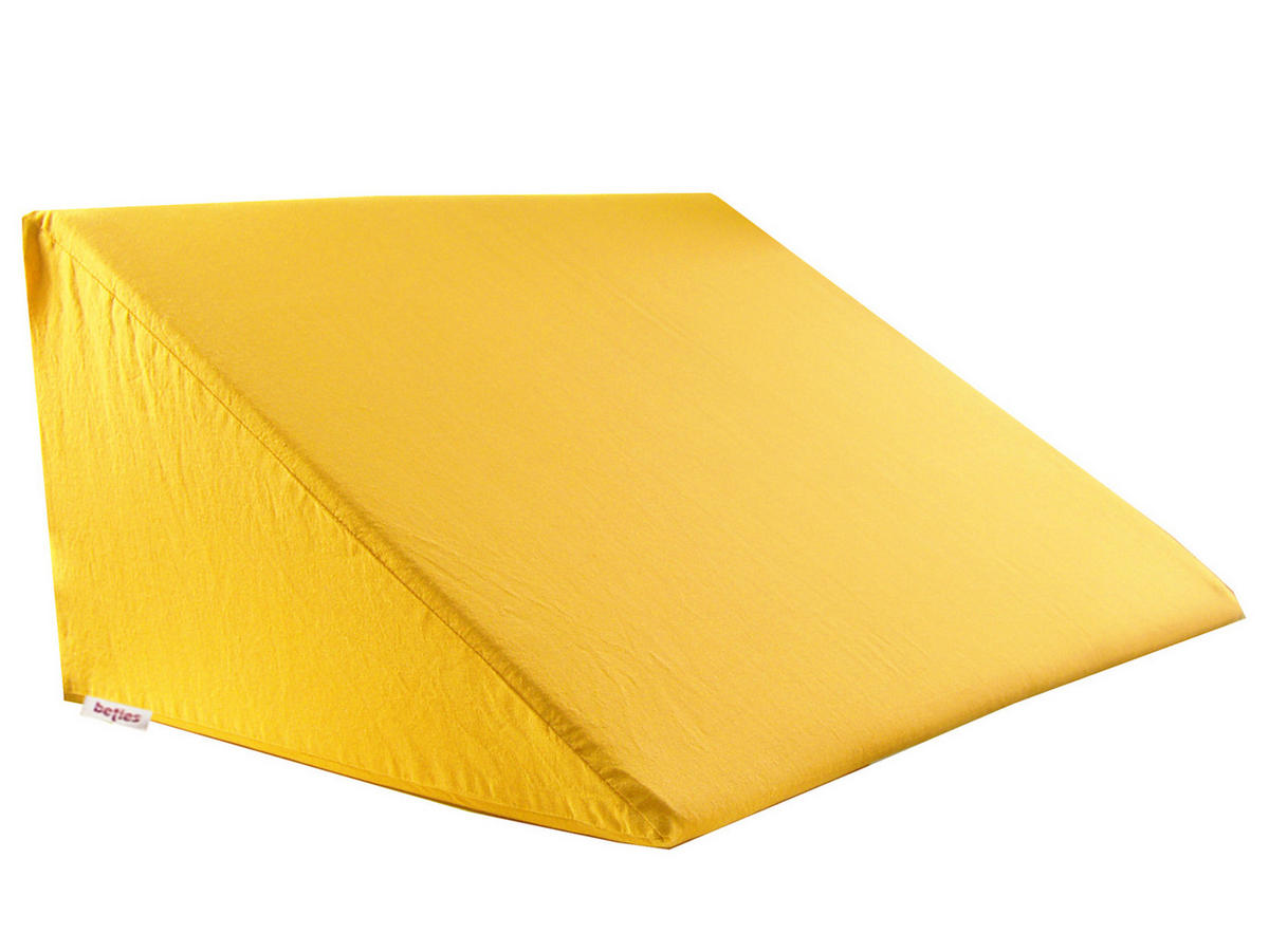 KEILKISSENBEZUG Basic 100% Baumwolle gelb 62/49/30 cm - Gelb, Textil (62/49cm) - beties Heimtextil