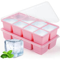 EISWÜRFELFORM 2er-Set Rosa 4,5 cm - Rosa, Kunststoff (10/5/20cm)