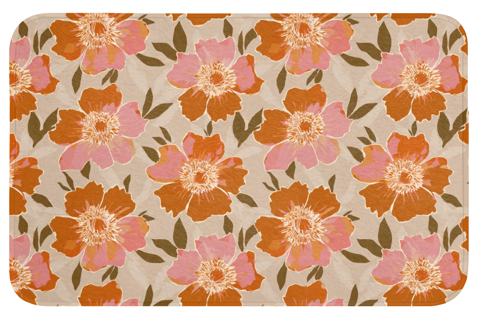 PREDLOŽKA PRED WC Kvety - Motív - Retro 80x50 cm - viacfarebná, textil/plast (80/1cm) - OnlyWow