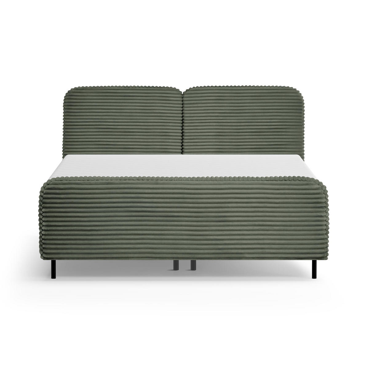 POLSTERBETT Lea mit Bettkasten, 160x200, Grün - Schwarz/Grün, Textil (160/200cm) - Beautysofa