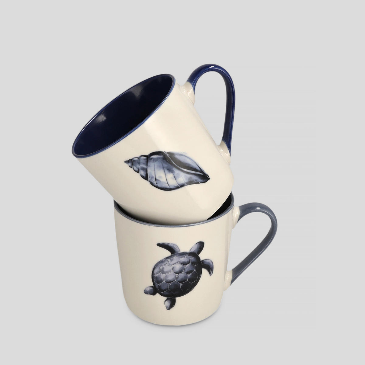 BECHER Summerios shell - Dunkelblau, Keramik (0.39L) - home&you