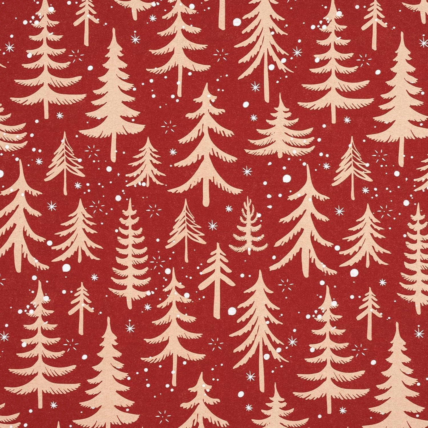 GESCHENKPAPIERROLLE Weihnachtsbaum Rot 43,2 cm x 10 m - Rot, Papier (43.2/43.2/43.2cm)
