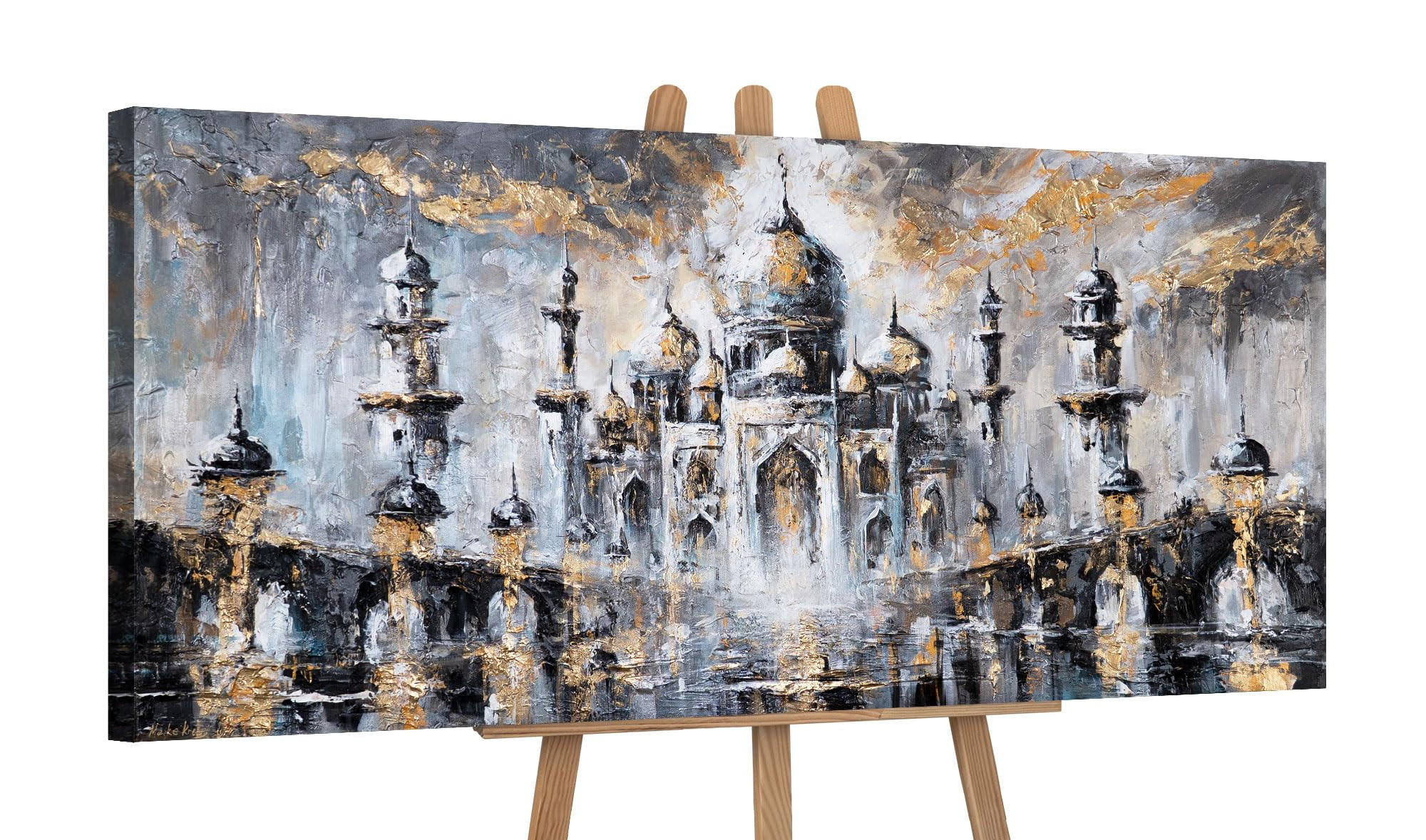 GEMÄLDE Sanftes Glühen auf Keilrahmen 115x50 cm - Multicolor, Holz (115/50cm) - YS-art gallery