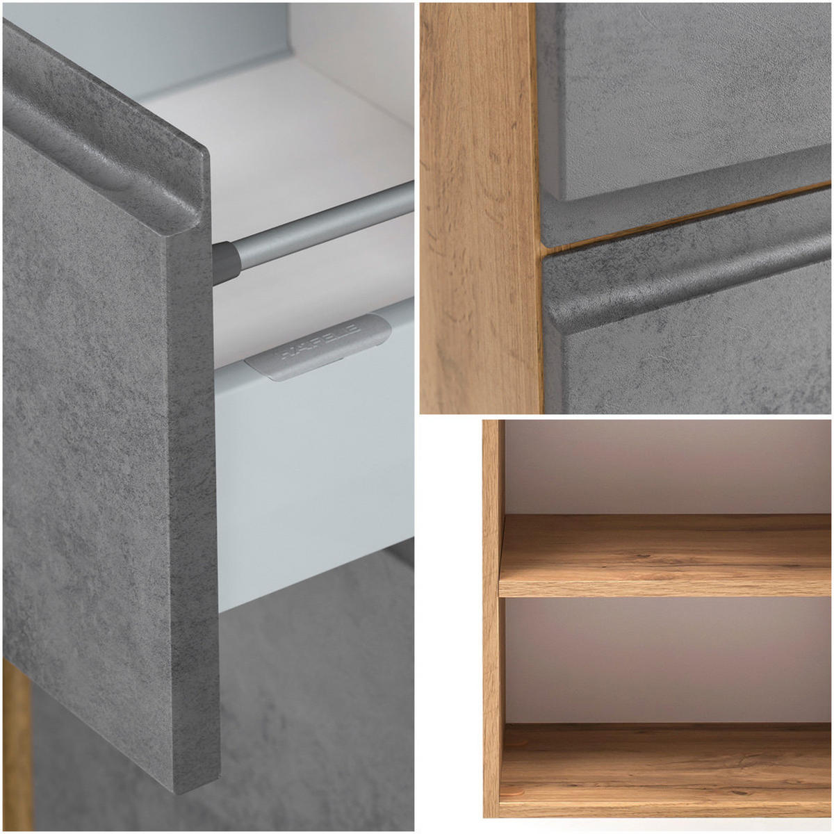 BADMÖBEL-SET 5-TLG. Vasto-03 - Grau, Holzwerkstoff (265/200/47cm) - Lomado