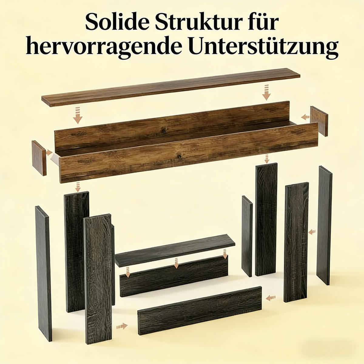 KONSOLENTISCH Grau-Braun 160/30/82 cm - Graubraun, Holzwerkstoff (30/160/82cm) - PANGIVO