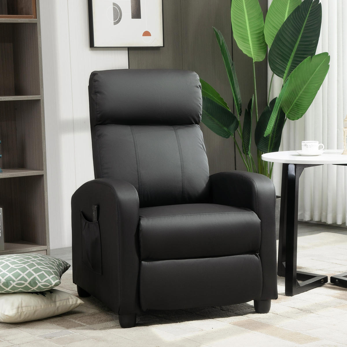 MASSAGESESSEL, PU, Schaumstoff, Schwarz - Schwarz, Kunststoff (88/98/68cm) - HOMCOM