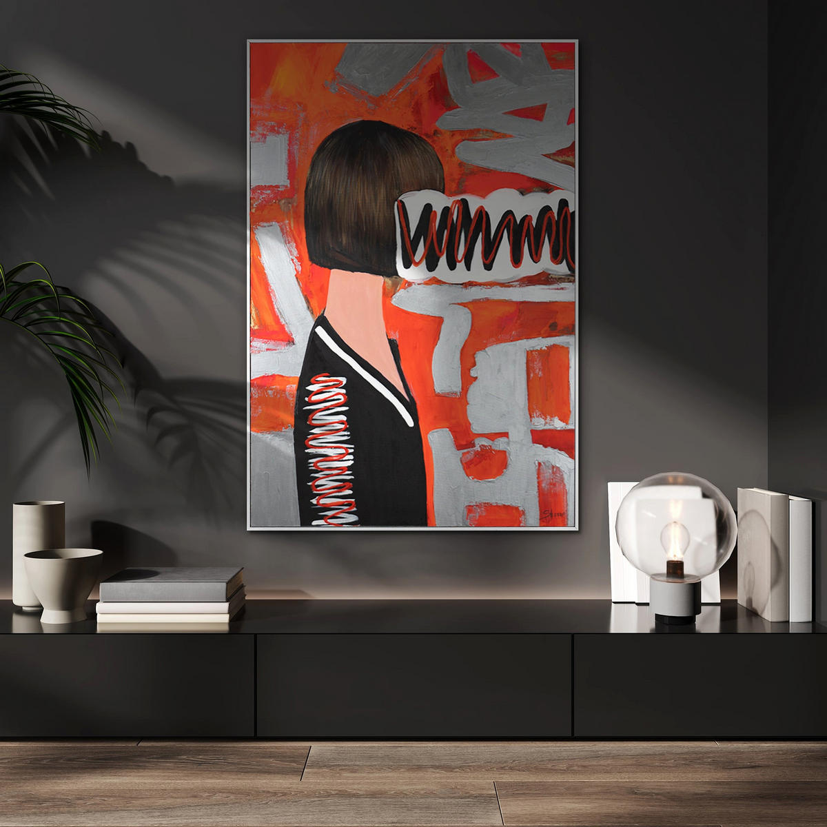 GEMÄLDE Abstrakte Emotion Schattenfugenrahmen Weiß 120x80 cm - Weiß, Holz (120/80cm) - YS-art gallery