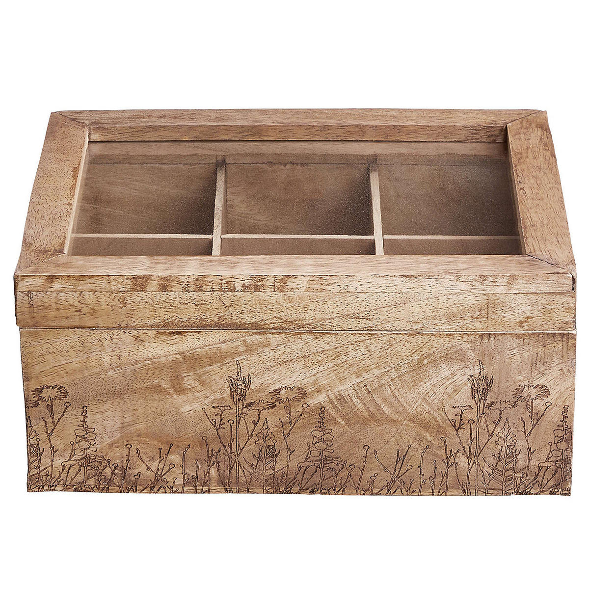 TEEBOX Tea Time - Braun, Glas/Holz (18/10/23cm) - Butlers