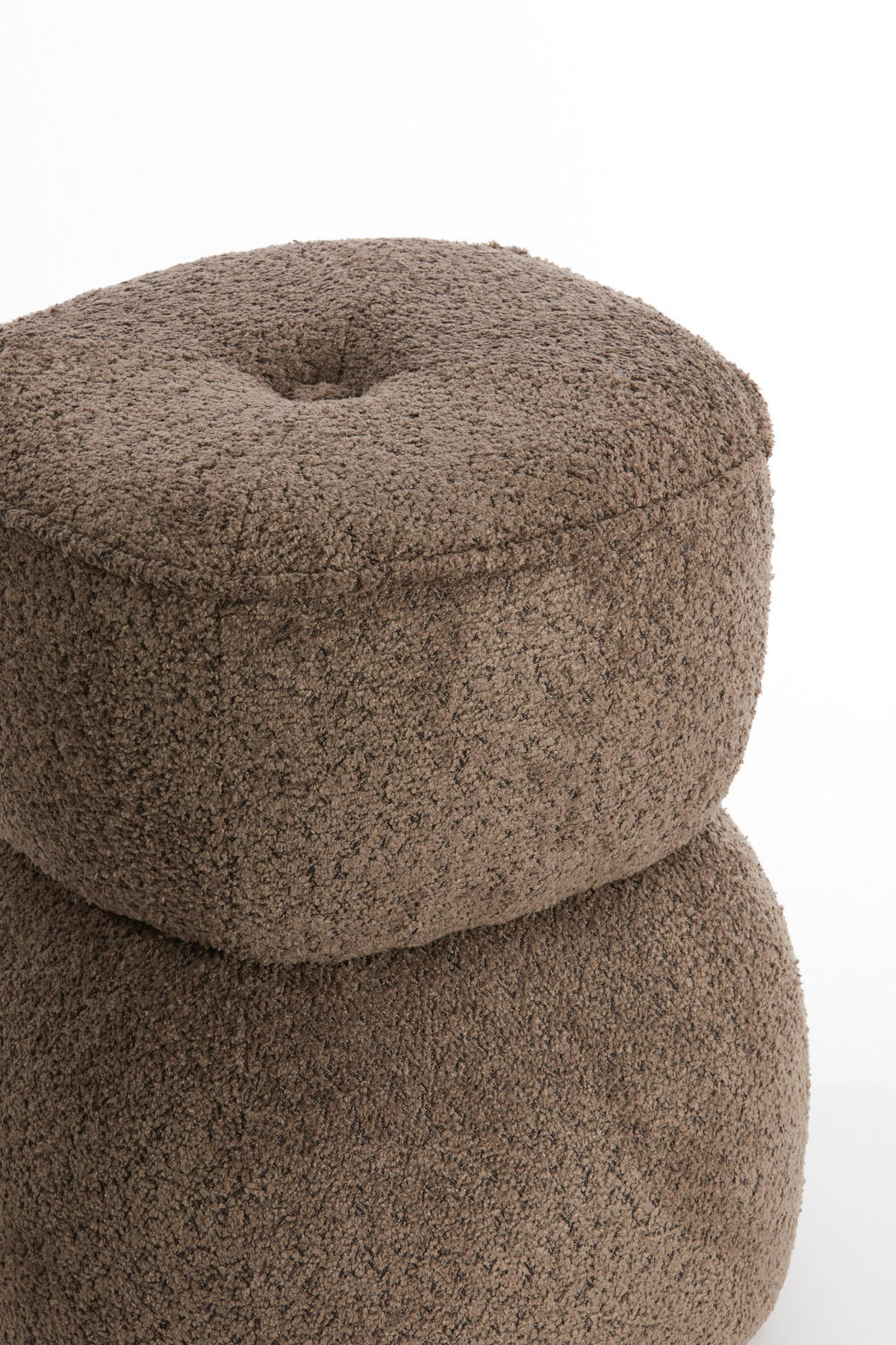 POUF Leyla Braun Ø40/46 cm - Braun, Holz (40/46/40cm) - Light & Living