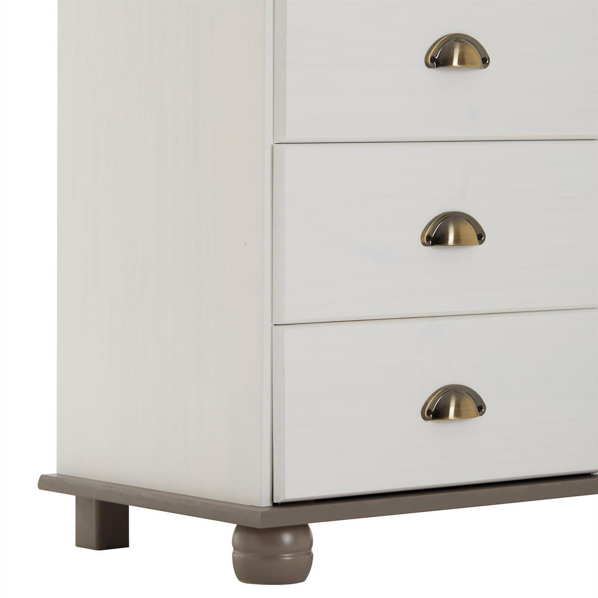 APOTHEKERKOMMODE COLMAR - Taupe/Weiß, Holz (117/73/35cm) - IDIMEX