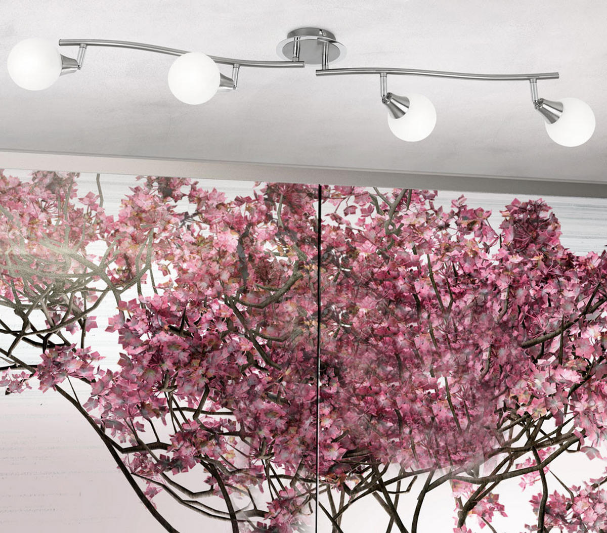 LED DECKENLEUCHTE Metall Silber - Silberfarben, Metall (90/19/19cm) - Globo Lighting