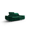 SCHLAFSOFA PRAGA 2, Sofa mit Schlaffunktion, Farbe: Grün, Velourstoff - Grün, Textil (208/90/100cm) - O-Sofa