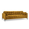 SOFA Mamaia aus Samt gelb 4 Sitzplätze - Gelb, Textil (92/75/217cm) - Micadoni