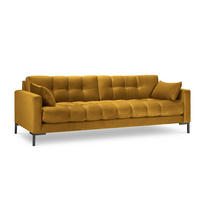SOFA Mamaia aus Samt gelb 4 Sitzplätze - Gelb, Textil (92/75/217cm) - Micadoni