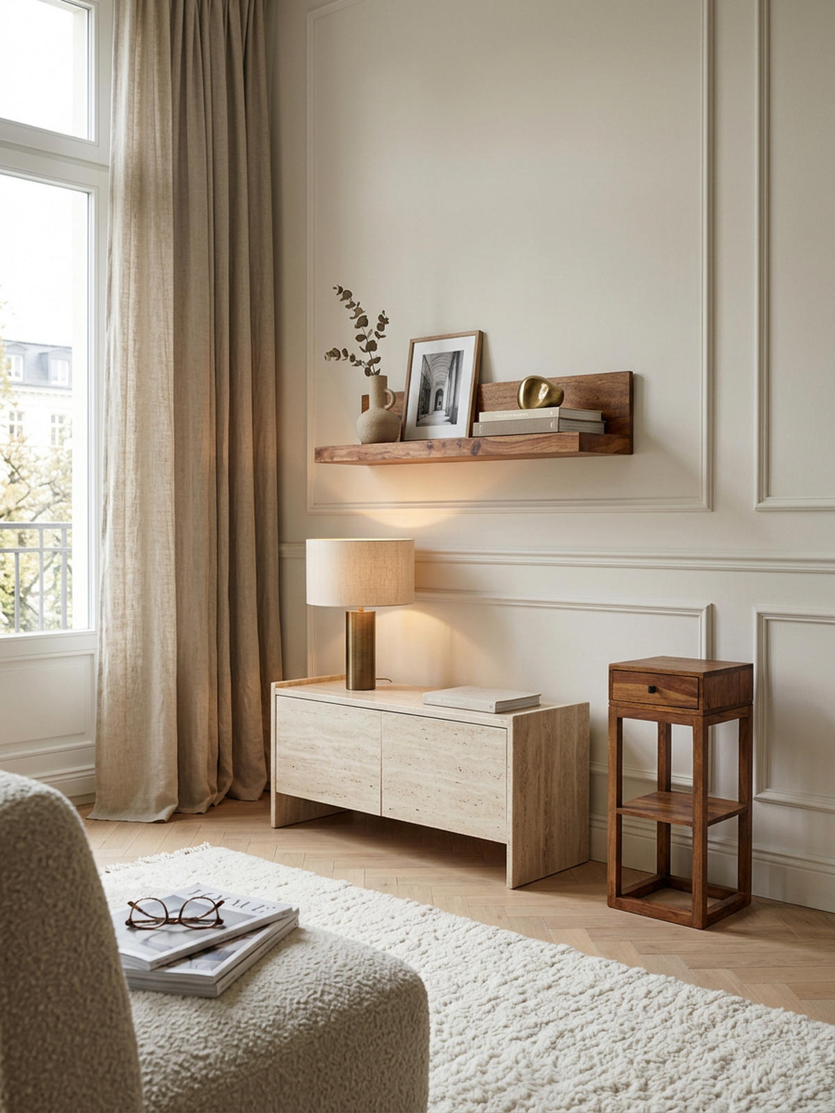 WANDREGAL NAKO Massivholz Flexibles Design Landhausstil, Braun 60x23x17 cm - Braun, Holz (60/17/23cm) - KADIMA DESIGN