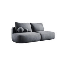 SCHLAFSOFA Moderne BABU mit Schlaffunktion – 3-Sitzer Sofa mit Bettkasten, DL-Automat, 2 Rückenkissen, 2 Zierkissen, 240x90x90 cm, Grau - Grau, Holz/Textil (240/90/90cm) - DomoHome