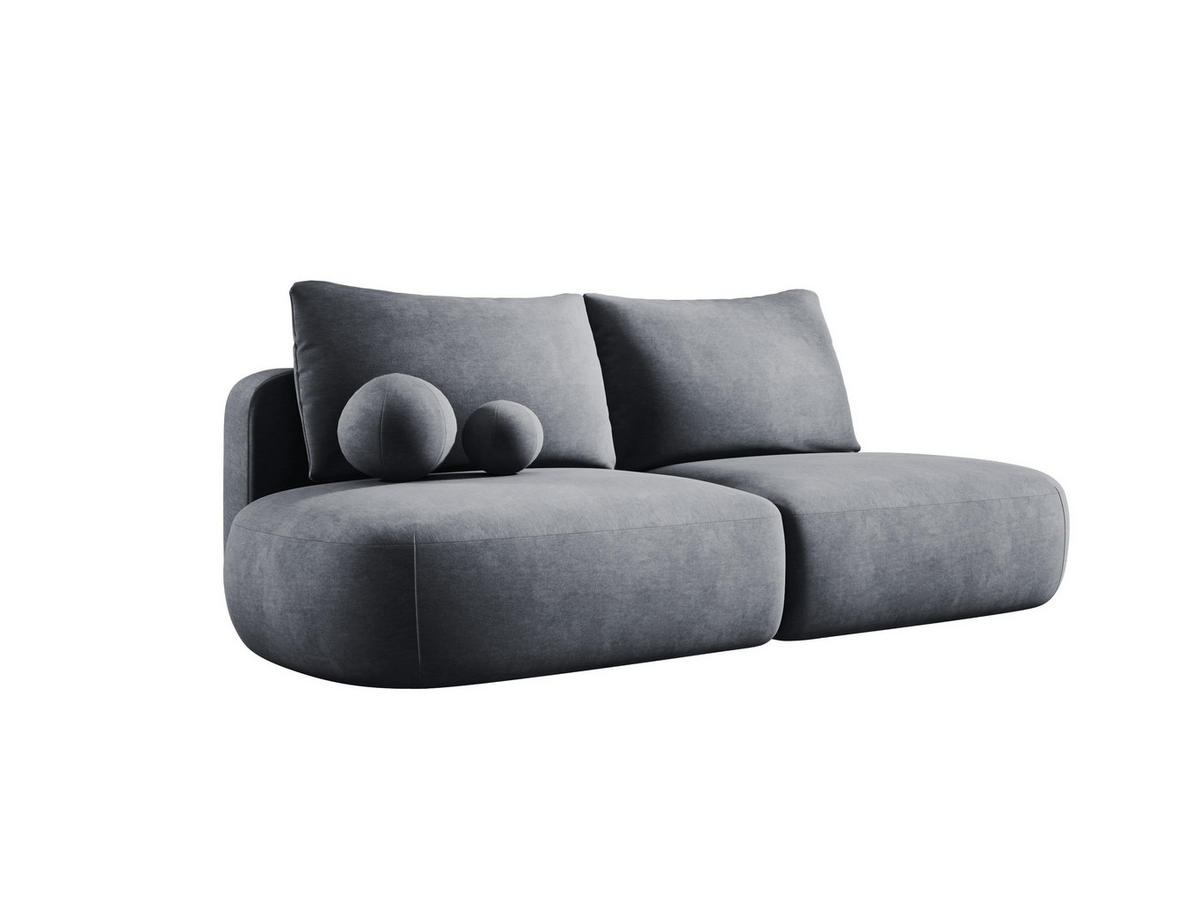 SCHLAFSOFA Moderne BABU mit Schlaffunktion – 3-Sitzer Sofa mit Bettkasten, DL-Automat, 2 Rückenkissen, 2 Zierkissen, 240x90x90 cm, Grau - Grau, Holz/Textil (240/90/90cm) - DomoHome