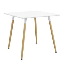 ESSTISCH Hessen - Braun/Weiß, Holzwerkstoff/Metall (80/80/74cm) - [en.casa]