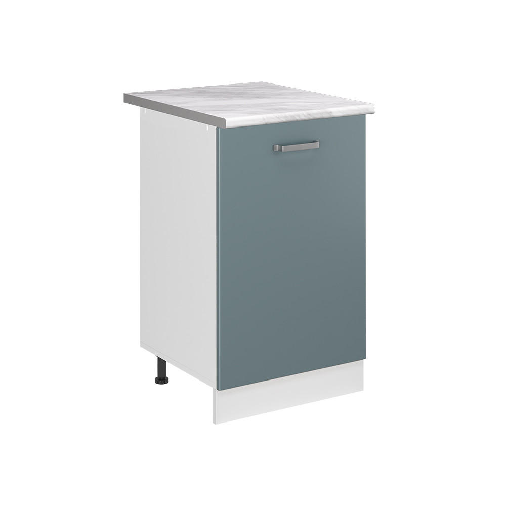 SPODNÍ SKŘÍŇKA KUCHYŇSKÉ LINKY R-Line, Modrošedá/Bílá, 50 cm pracovná doska Mramor - bílá/šedohnědá, kompozitní dřevo (50/81.6/60cm) - Vicco