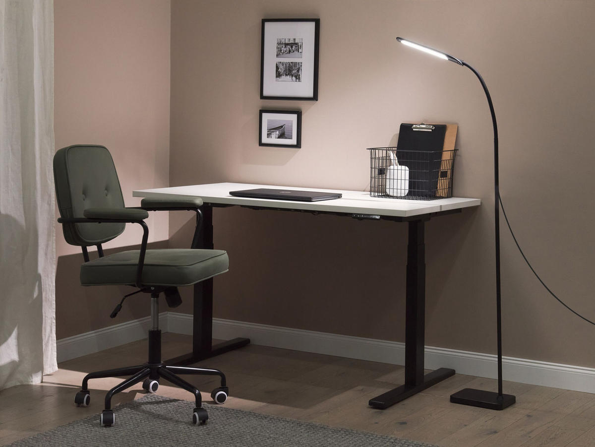 STEHLAMPE Norma 26/30/174 cm - Schwarz, Metall (30/26/174cm) - Beliani