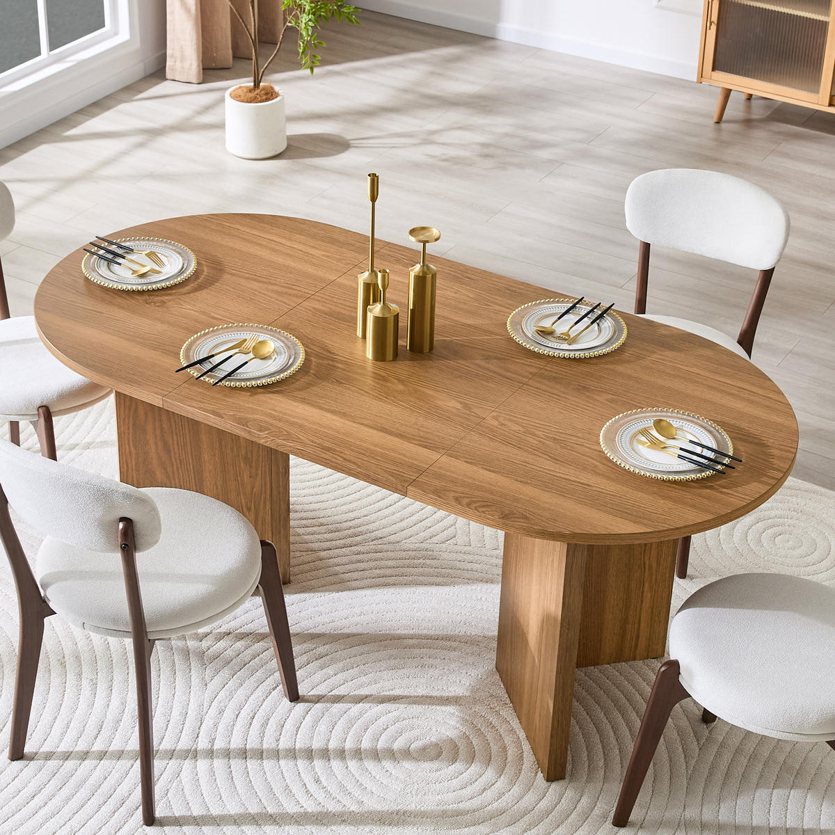ESSTISCH 180 cm oval für 4-6 Personen - Walnussfarben, Holzwerkstoff (90/180/75.5cm)