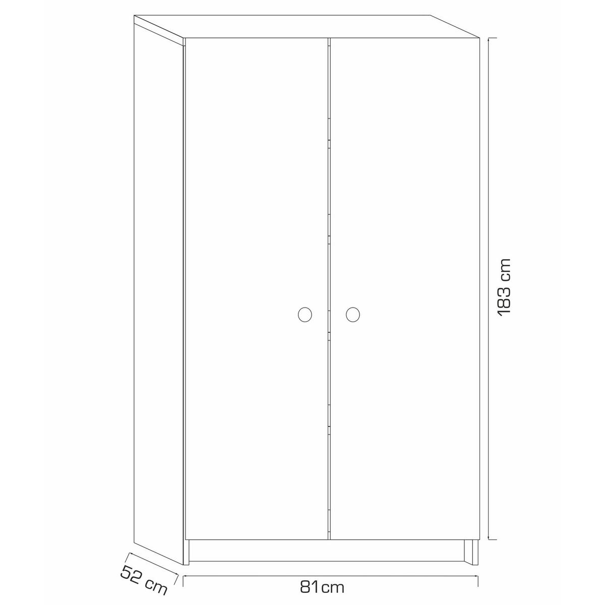 DREHTÜRENSCHRANK MALVITO 81/183/52cm 2-türig Sonoma Eiche - Sonoma Eiche, Holzwerkstoff (81/183/52cm) - MASSENO