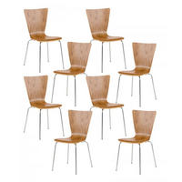 BESUCHERSTUHL 8er Set Holz eiche - Eichefarben, Holz/Metall (43/84/50cm) - CLP