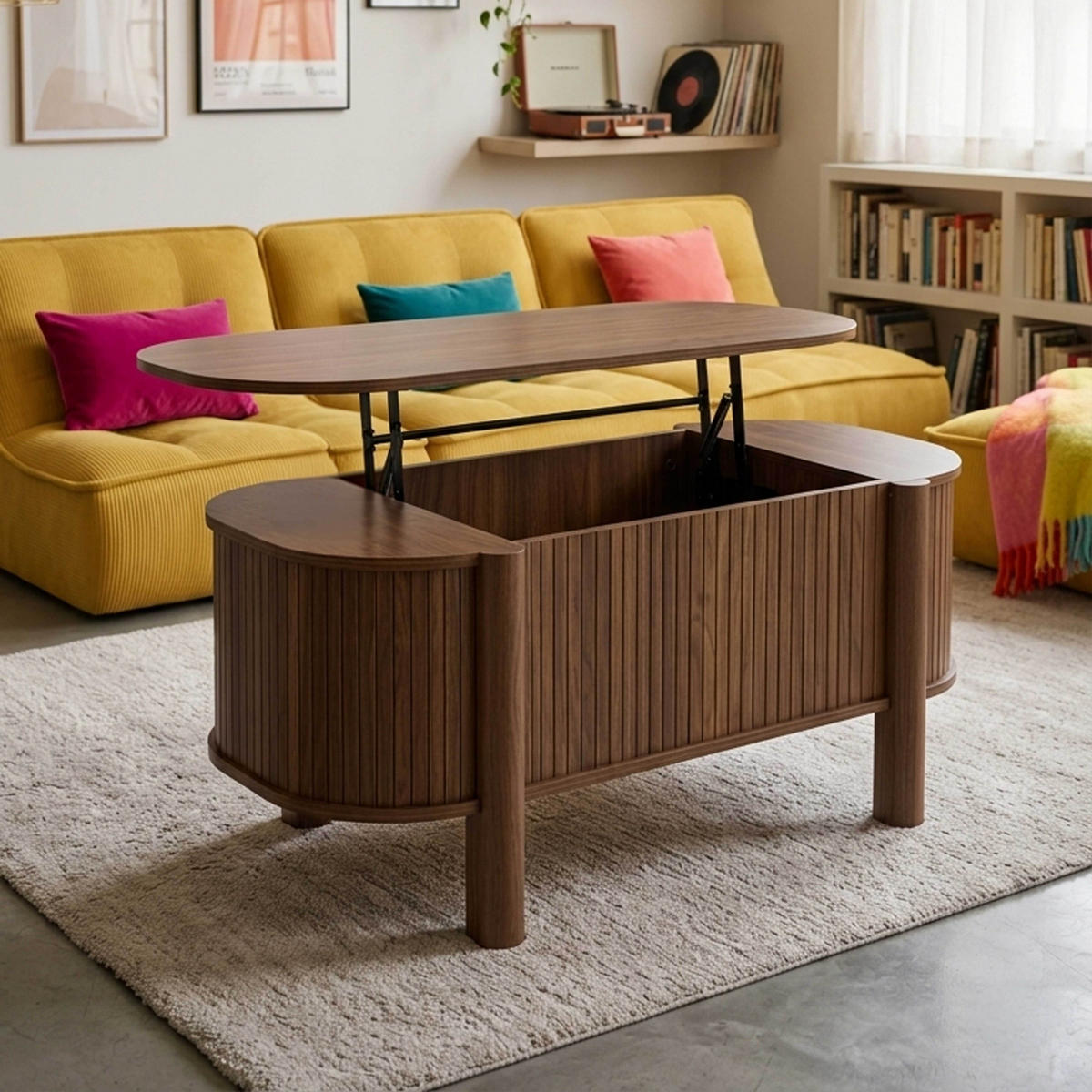 COUCHTISCH, dunkles Holz - Braun, Holz (48/100/45cm) - Oviala